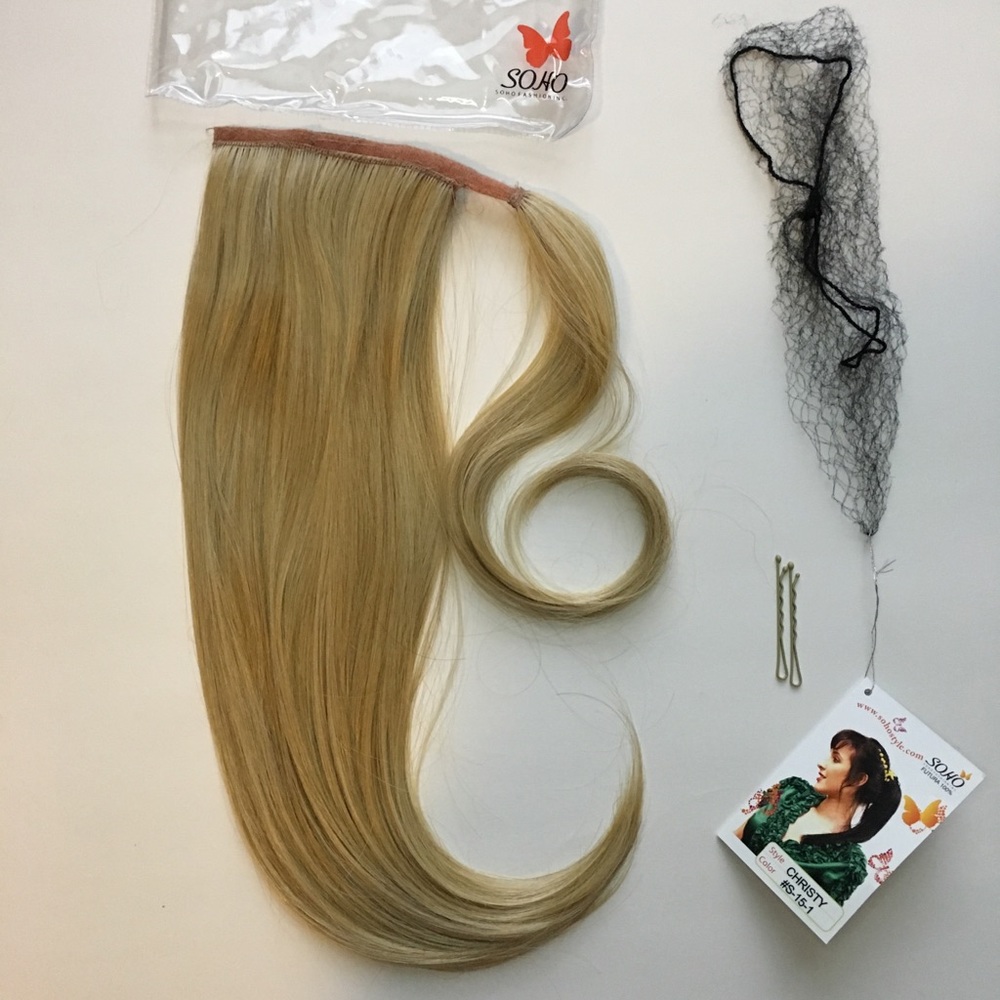 Lt Golden Blonde 18" WRAPAROUND PONYTAIL EXTENSION